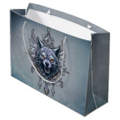 神秘的な狼の頭。 ラージペーパーバッグ (裏面アングル)
