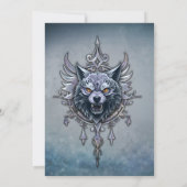 神秘的な狼の頭。 招待状 (裏面)