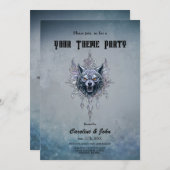 神秘的な狼の頭。 招待状 (正面/裏面)