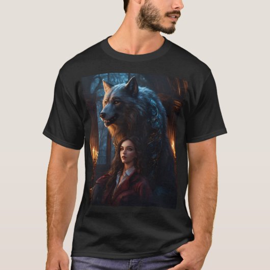 神秘的な狼:暗いファンタジーアカデミーのロマンス Tシャツ (正面)