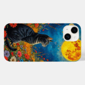 神秘的な猫と月の夜空の美しい景色 Case-Mate iPhoneケース (裏面 (横))