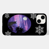 神秘的な猫と月 – 夢のような紫の夜の水彩 Case-Mate iPhoneケース (裏面 (横))