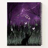 神秘的な猫と蝶の森 ノートブック (裏面)