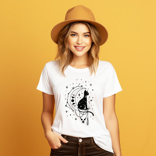 神秘的な猫のスウェットシャツ Tシャツ