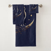 神秘的な猫の月 – 天パーソナライズされたの贈り物 バスタオルセット (インサイチュ)