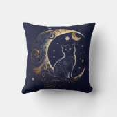 神秘的な猫の月 – 天与 クッション (裏面)