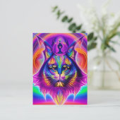 神秘的な猫はがき ポストカード (スタンド正面)