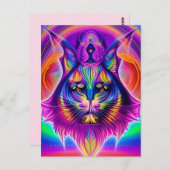 神秘的な猫はがき ポストカード (正面/裏面)