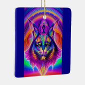 神秘的な猫オーナメント セラミックオーナメント (右)