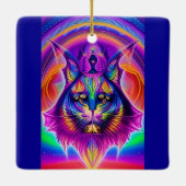 神秘的な猫オーナメント セラミックオーナメント (裏面)