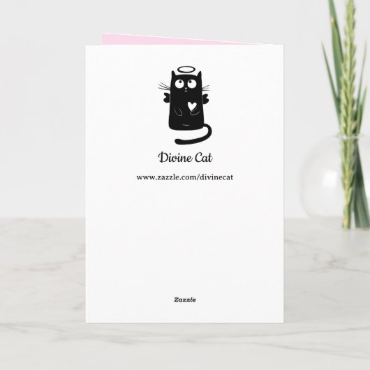 神秘的な猫グリーティングカード カード (裏面)