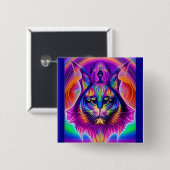 神秘的な猫ボタン 缶バッジ (正面&裏面)