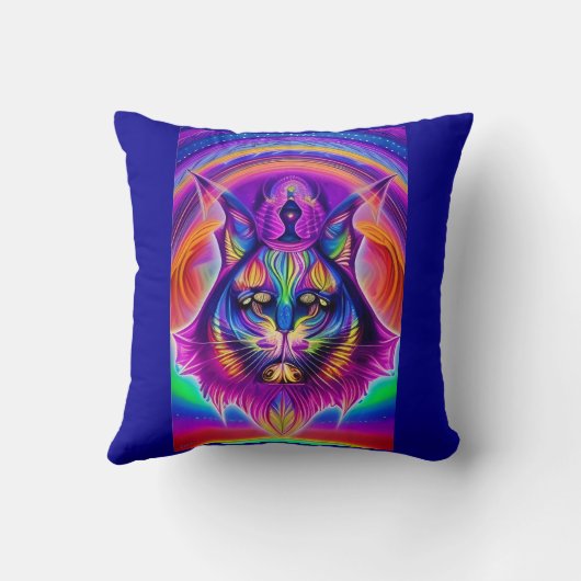 神秘的な猫枕 クッション (裏面)