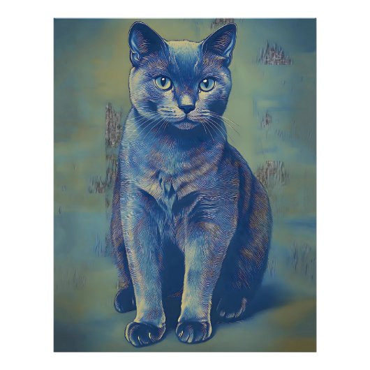 神秘的な猫 フォトプリント            (正面)