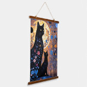 神秘的な猫 吊り下げ型タペストリー (傾斜あり)