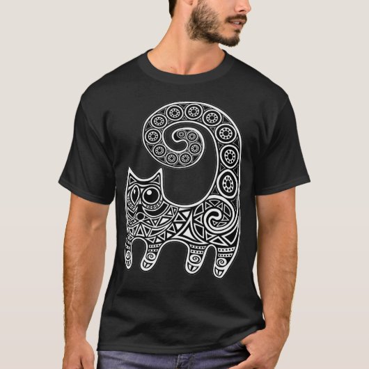 神秘的な猫 Tシャツ (正面)