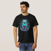 神秘的な珊瑚猫 | ブラックのみ Tシャツ (正面フル)