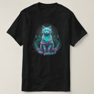 神秘的な珊瑚猫 | ブラックのみ Tシャツ