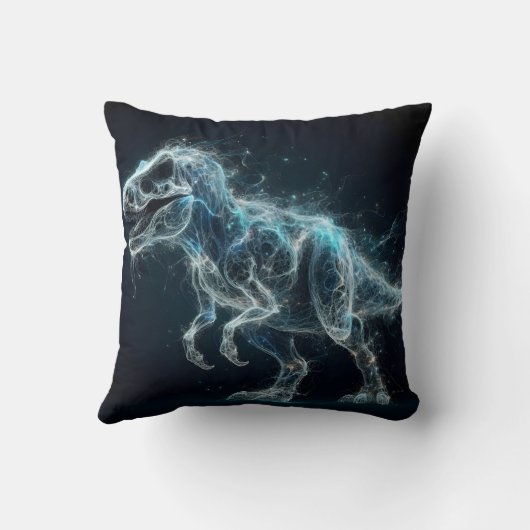 神秘的な環境の中のエーテル系恐竜 クッション (裏面)