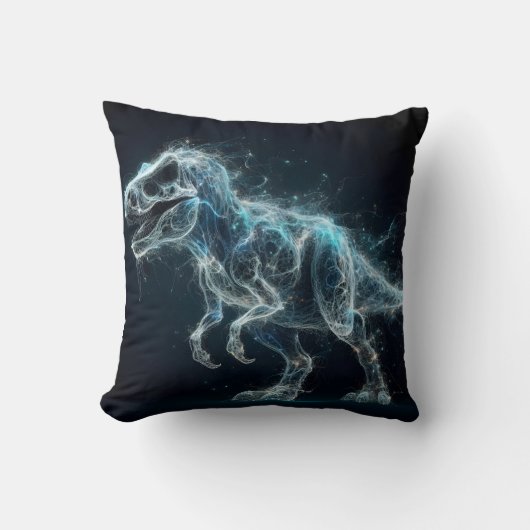 神秘的な環境の中のエーテル系恐竜 クッション (正面)