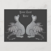 神秘的な生き物のかわいい小さな灰色の竜 ポストカード (正面)