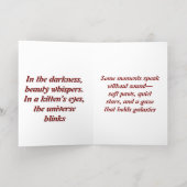 神秘的な白い猫のグリーティングカード – 青い目の猫 箔グリーティングカード (内側レイダウン)