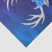 神秘的な白い鹿ヘッドブルーバラスタースカイ 薄葉紙 (詳細)