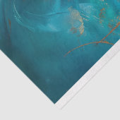 神秘的な白とティール（緑がかった色）・ドラゴンのデカップージ 薄葉紙 (詳細)