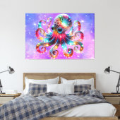 神秘的な白熱［赤熱］光を放つタコ キャンバスプリント (インサイチュ (寝室))