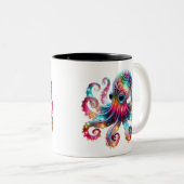 神秘的な白熱［赤熱］光を放つタコ ツートーンマグカップ (正面右)