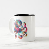 神秘的な白熱［赤熱］光を放つタコ ツートーンマグカップ (正面左)