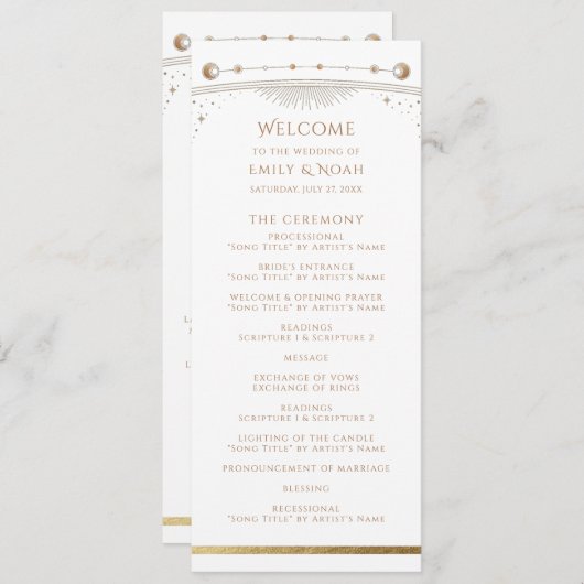 神秘的な白金ゴールド太陽スタームーン天文学宇宙 プログラム (正面/裏面)