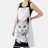 神秘的な白黒のサレムの猫 エプロン (インサイチュ)