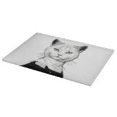 神秘的な白黒のサレムの猫 カッティングボード (角)