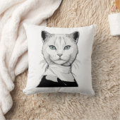 神秘的な白黒のサレムの猫 クッション (ブランケット)