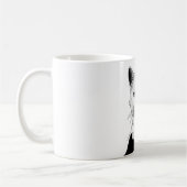 神秘的な白黒のサレムの猫 コーヒーマグカップ (左)