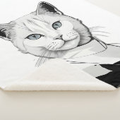 神秘的な白黒のサレムの猫 シェルパブランケット (3/4)