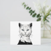 神秘的な白黒のサレムの猫 シーズンポストカード (スタンド正面)