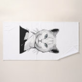 神秘的な白黒のサレムの猫 バスタオル (バスタオル)