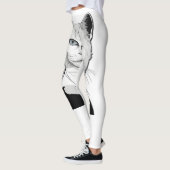 神秘的な白黒のサレムの猫 レギンス (左)