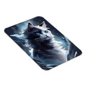 神秘的な白黒の子猫 |水彩猫 マグネット (右側)