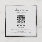 神秘的な白黒インクタトゥーアーティスト スクエア名刺 (裏面)