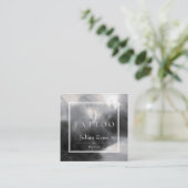 神秘的な白黒インクタトゥーアーティスト スクエア名刺 (スタンド正面)