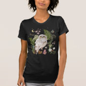 神秘的な白OWLコテージコアTシャツ Tシャツ (正面)