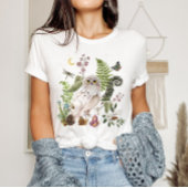 神秘的な白OWLコテージコアTシャツ Tシャツ