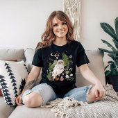 神秘的な白OWLコテージコアTシャツ Tシャツ