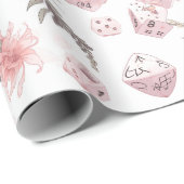 神秘的な白RPGサイコロ包装紙 ラッピングペーパー (ロールコーナー)