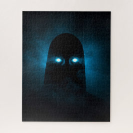 神秘的な目で怖白熱［赤熱］光を放つい黒い存在 ジグソーパズル