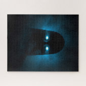 神秘的な目で怖白熱［赤熱］光を放つい黒い存在 ジグソーパズル (横)