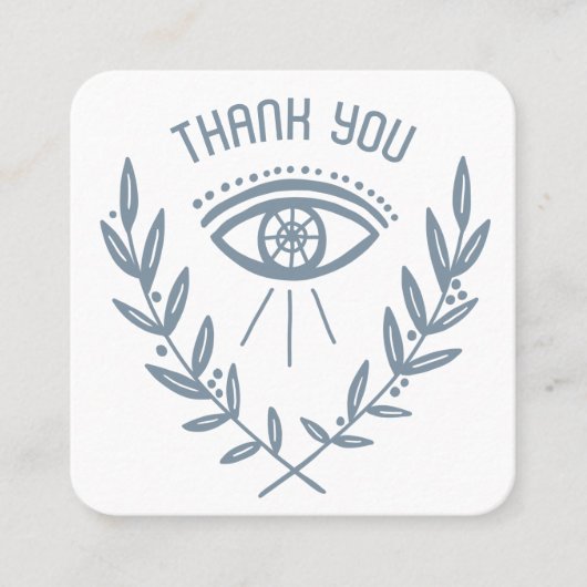 神秘的な目とつる植物エレガントボホオーダーサンキュー スクエア名刺 (正面)